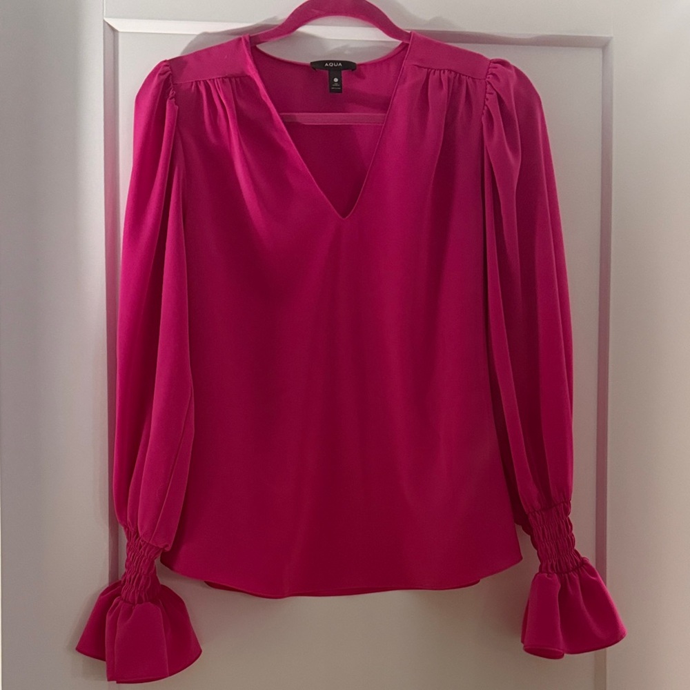 A.L.C. Fuchsia V-Neck Blouse